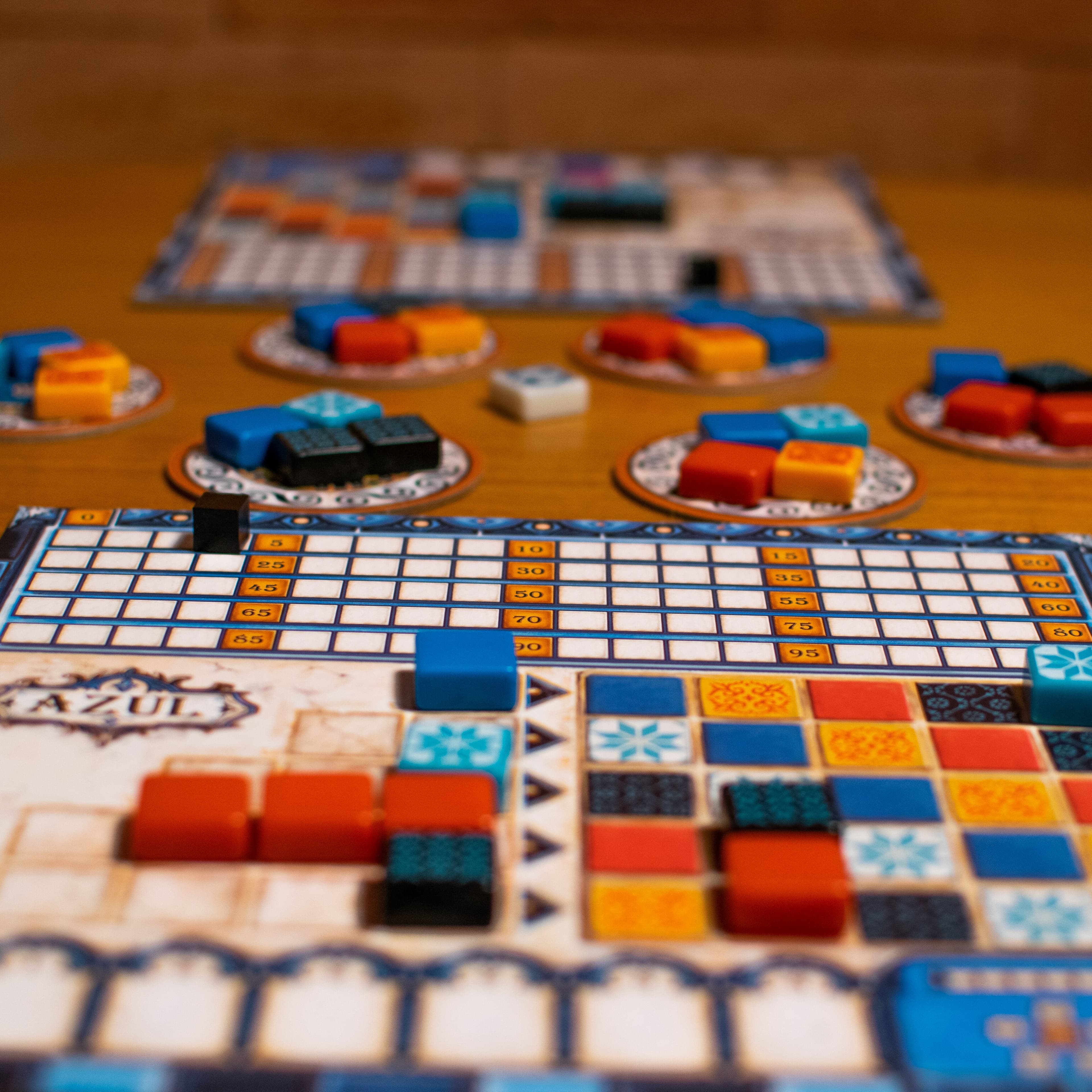 Peças coloridas do jogo Azul
